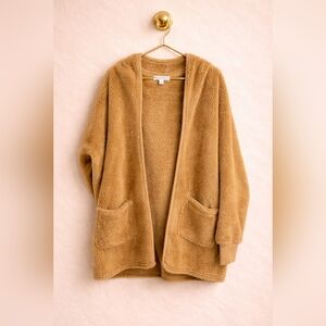 Koolaburra Plush Open-Front Cardigan - Camel Brown